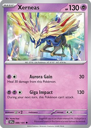Image of Xerneas 088/191  - Reverse Holofoil SV08 Surging Sparks - Uncommon